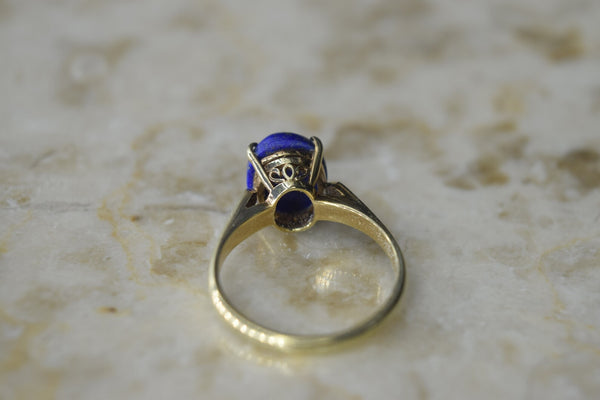 Vintage Mid Century 14k Gold Lapis Lazuli Ring