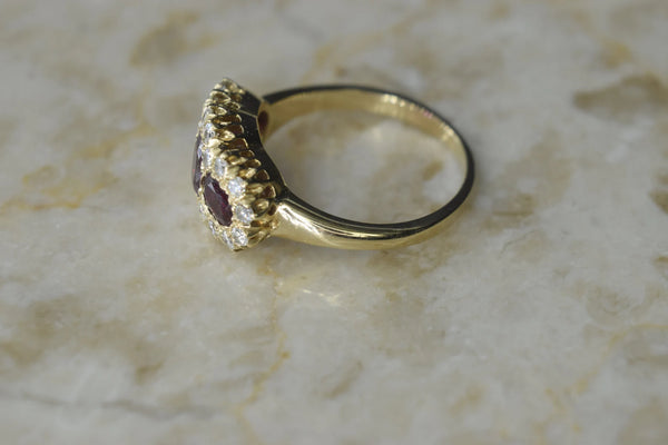 Vintage 14k Gold Ruby and Diamond Ring c.1940s