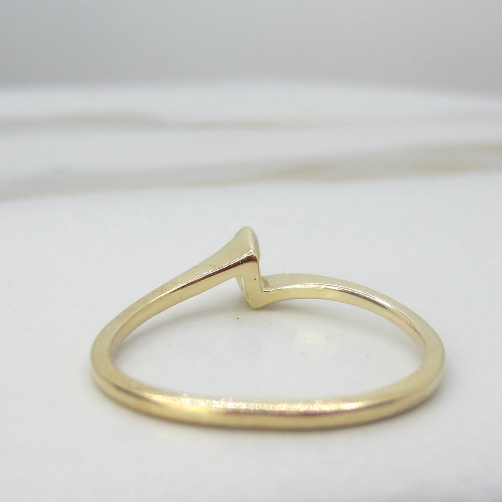 Vintage 14k Gold Modernist Marquise Diamond Ring c.1970s
