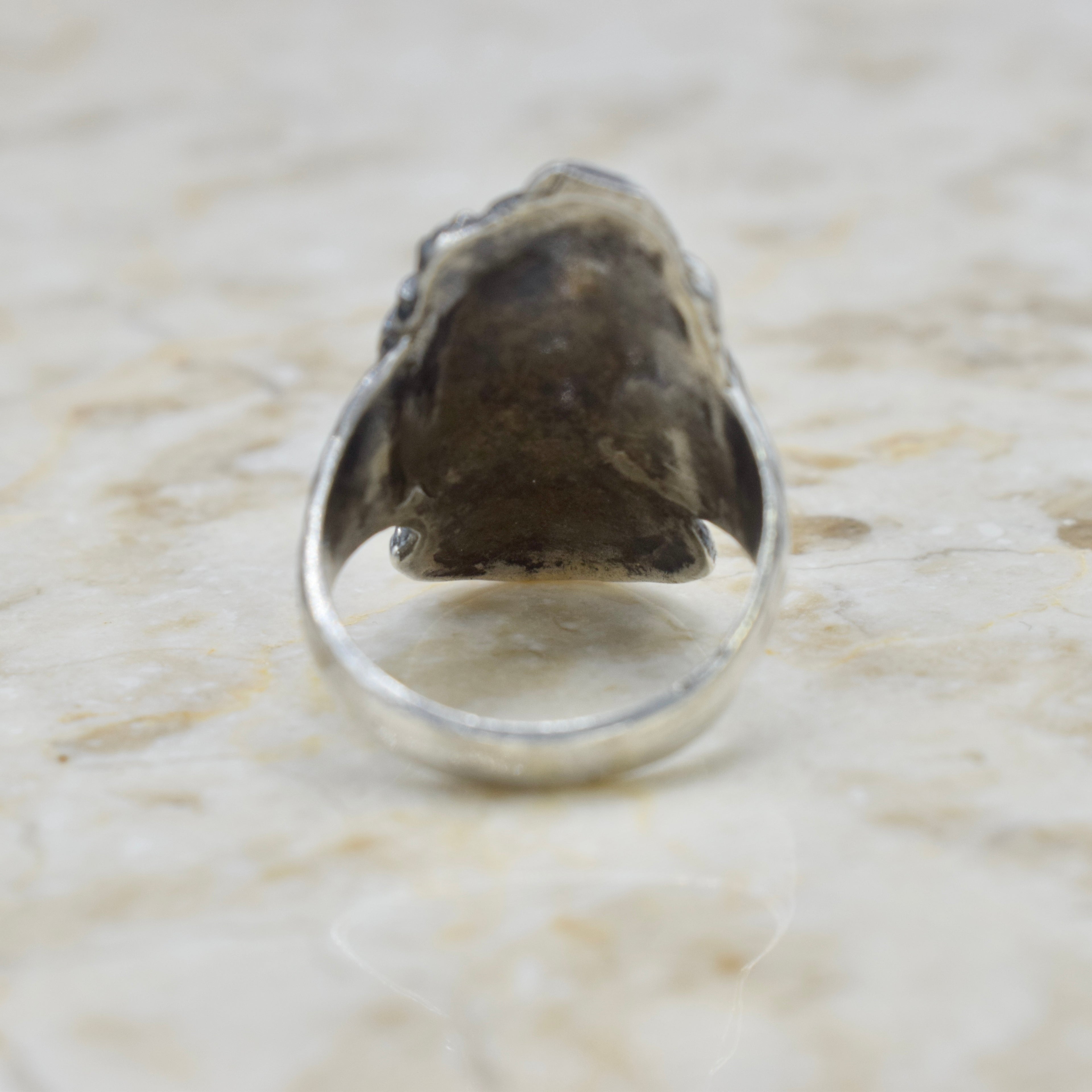 Vintage Brutalist Sterling Silver Roman Soldier Ring c.1950s