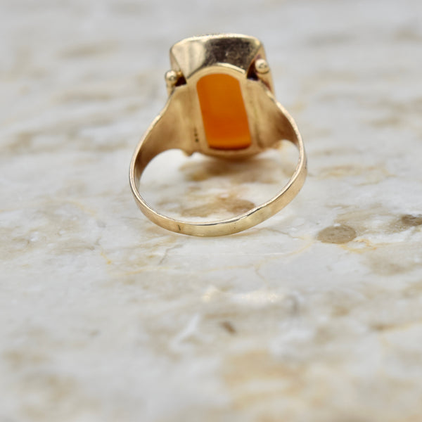 Antique Victorian 14k Gold A Monogram Carnelian Signet Ring