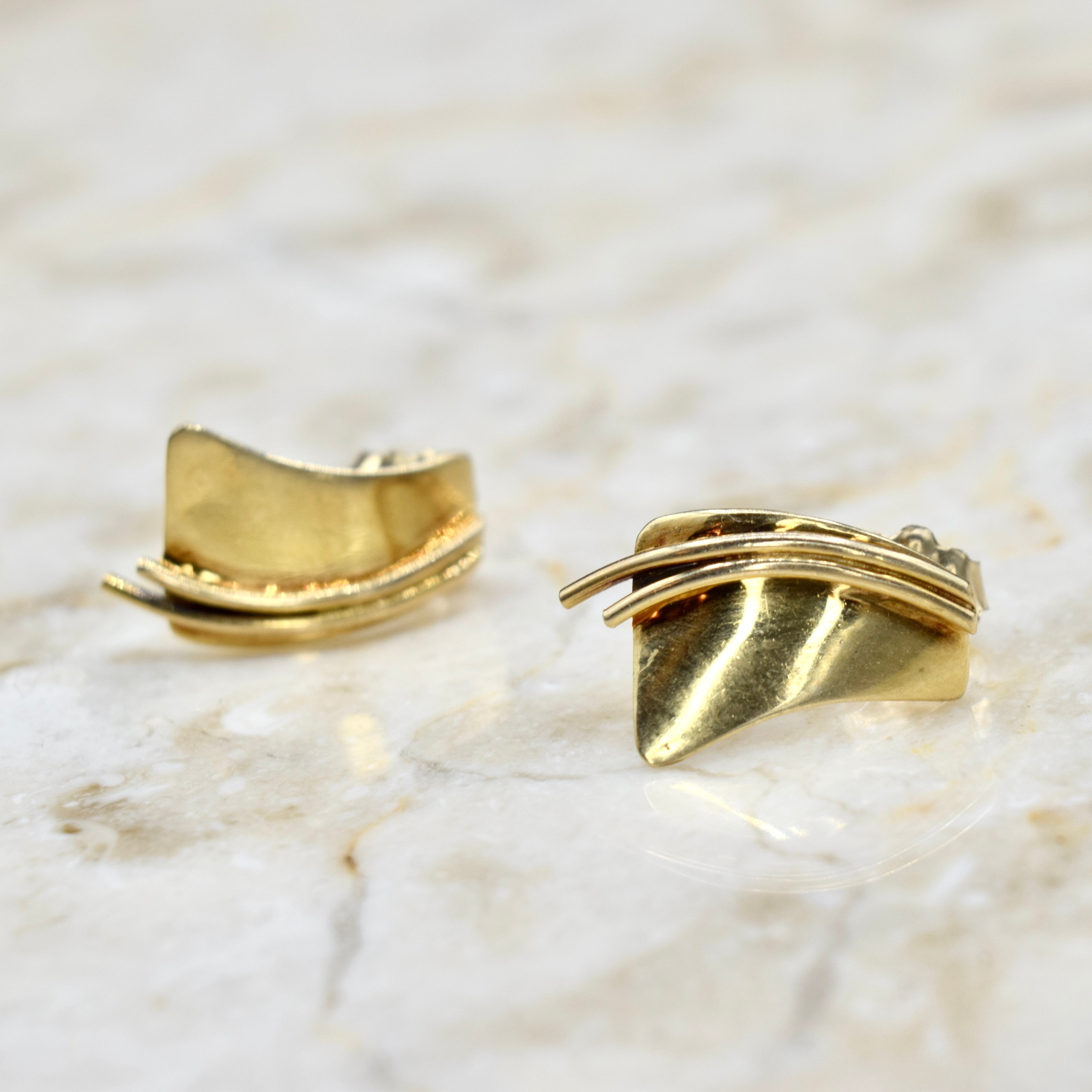 Vintage 14k Gold Post Earrings c.1980s