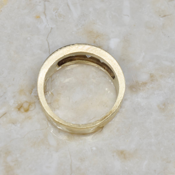 Vintage 14k Gold .50 ctw Diamond Wide Band Ring c.1960s