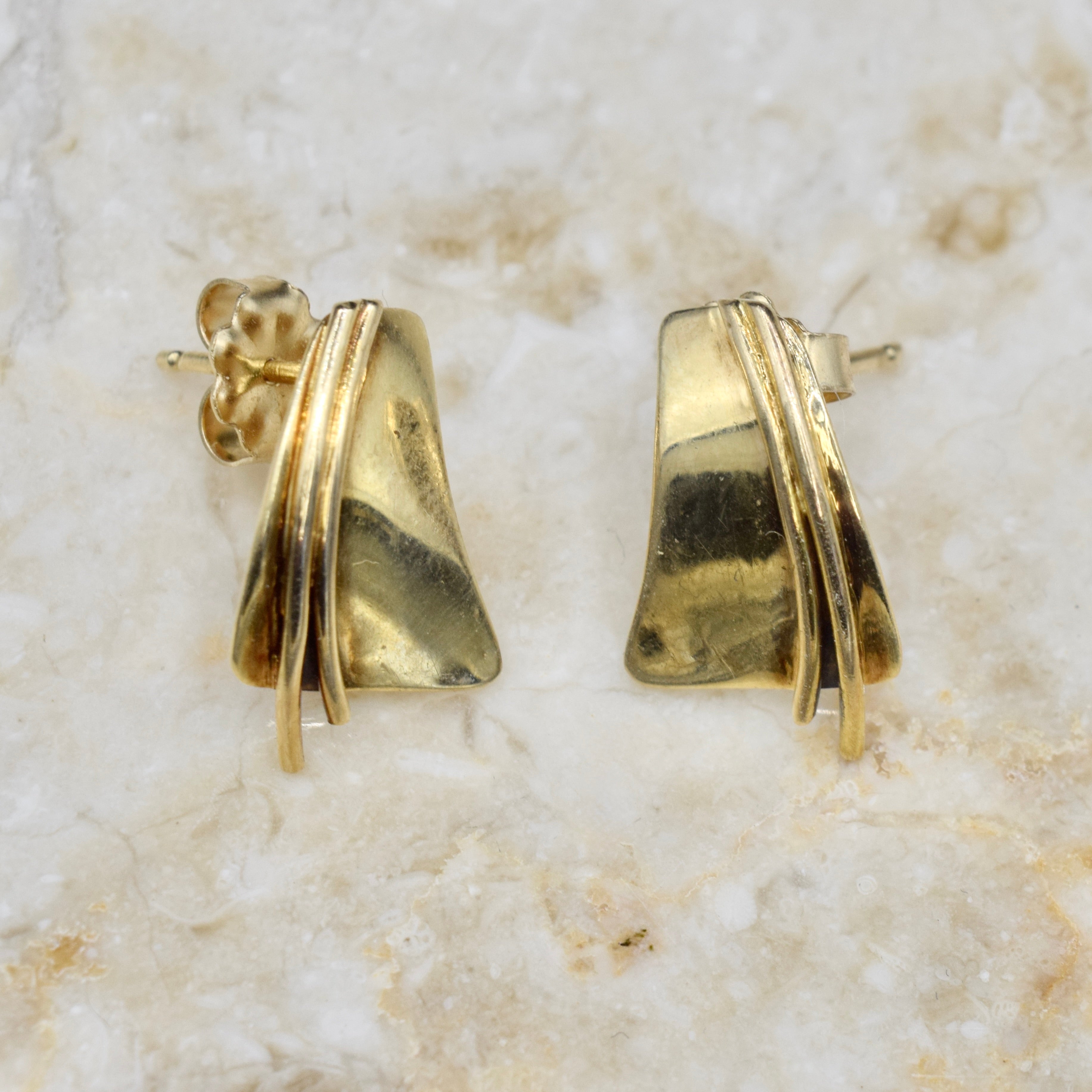 Vintage 14k Gold Post Earrings c.1980s
