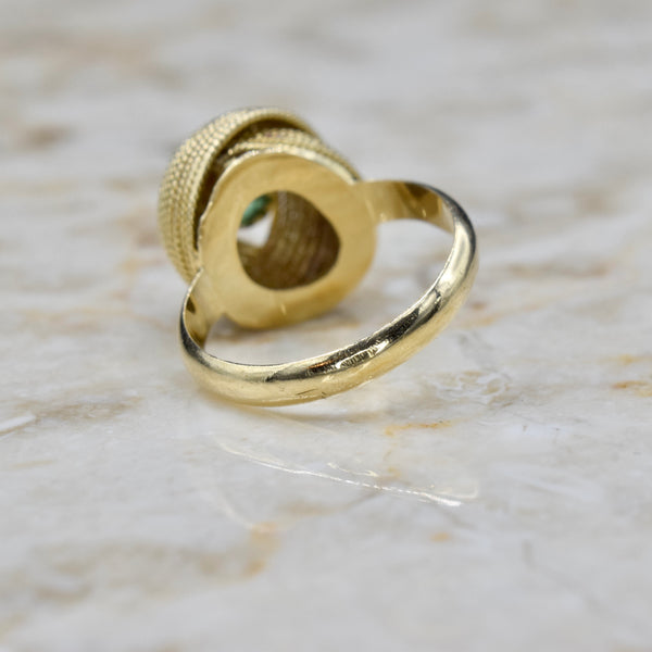 Vintage 18k Gold Emerald Cocktail Ring c.1960s