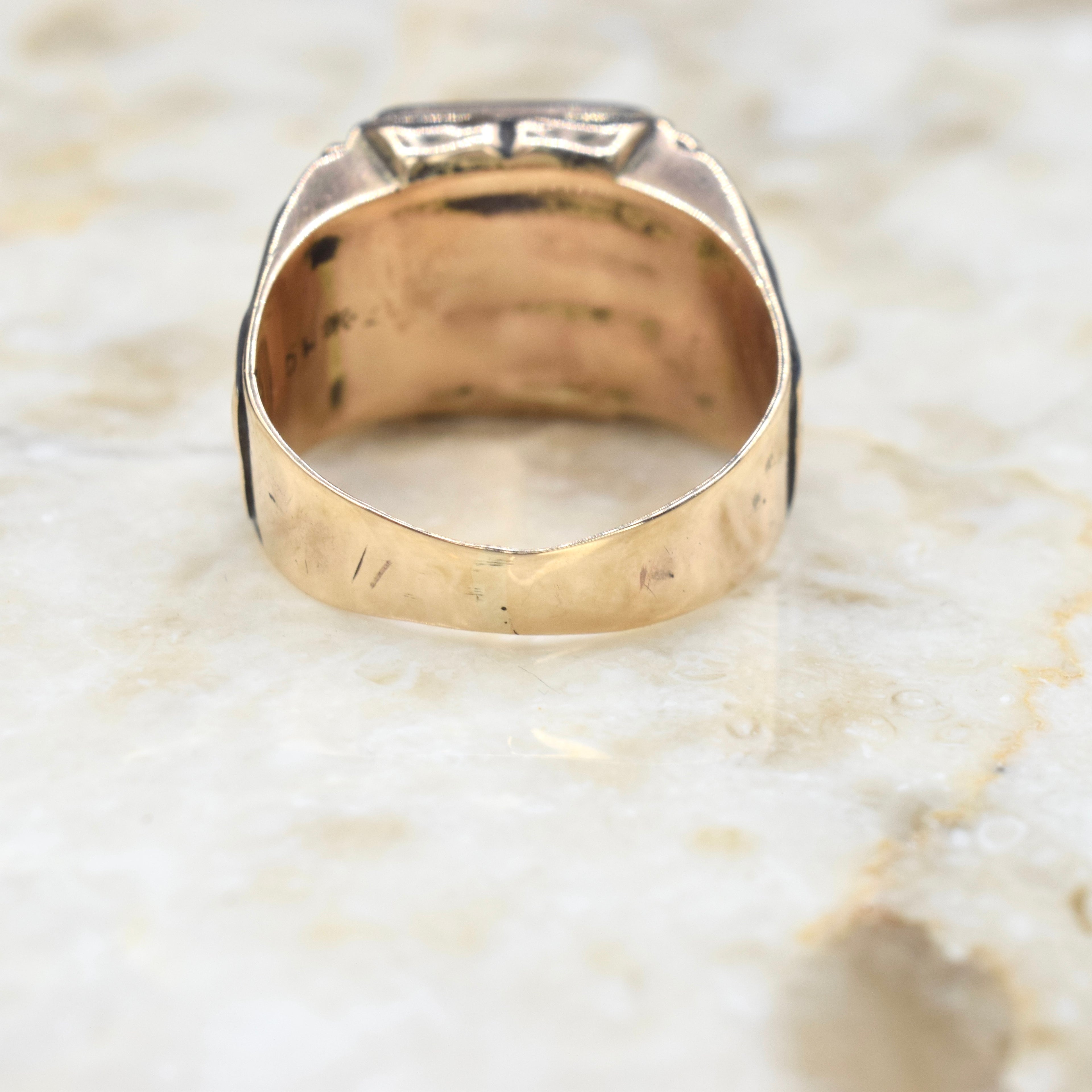 Vintage 14k Gold T Signet Ring c.1950s