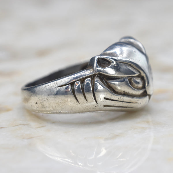 Vintage Sterling Silver Cat Ring