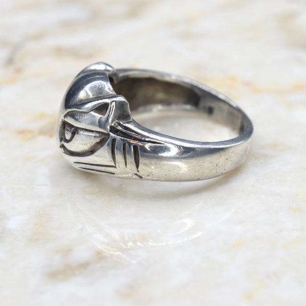 Vintage Sterling Silver Cat Ring