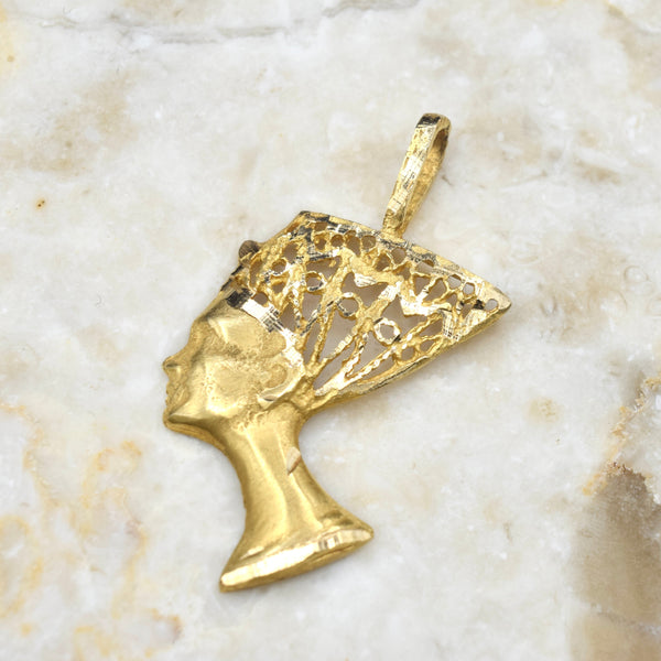 Vintage 14k Gold Bust of Nefertiti Charm