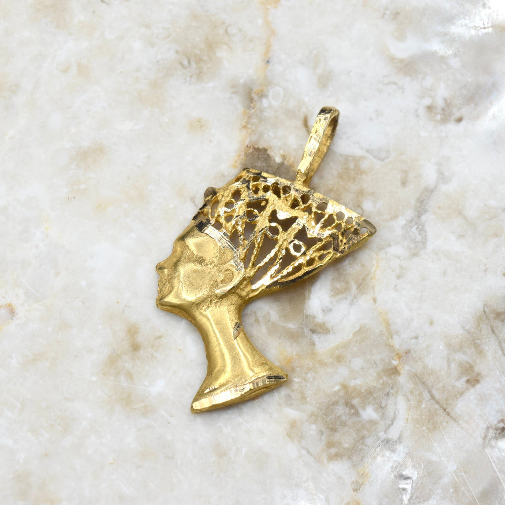 Vintage 14k Gold Bust of Nefertiti Charm