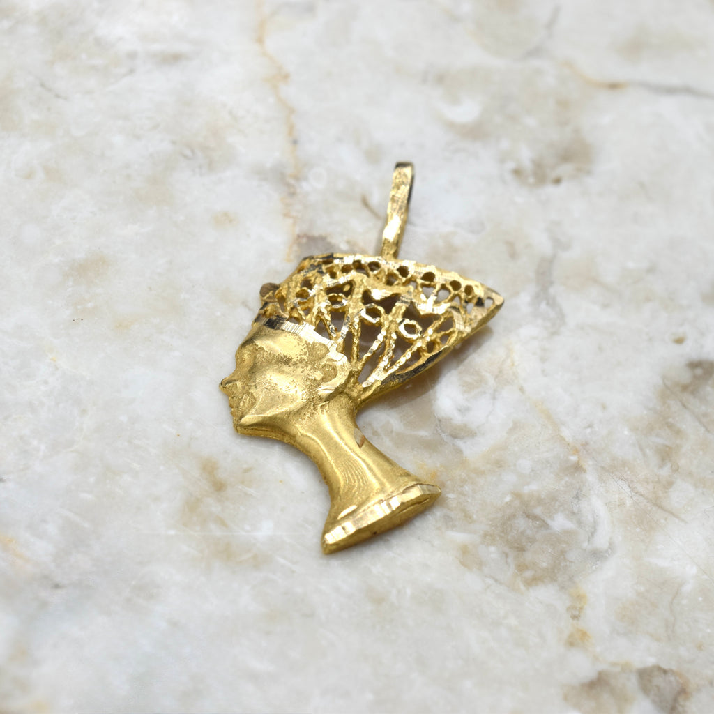 Vintage 14k Gold Bust of Nefertiti Charm