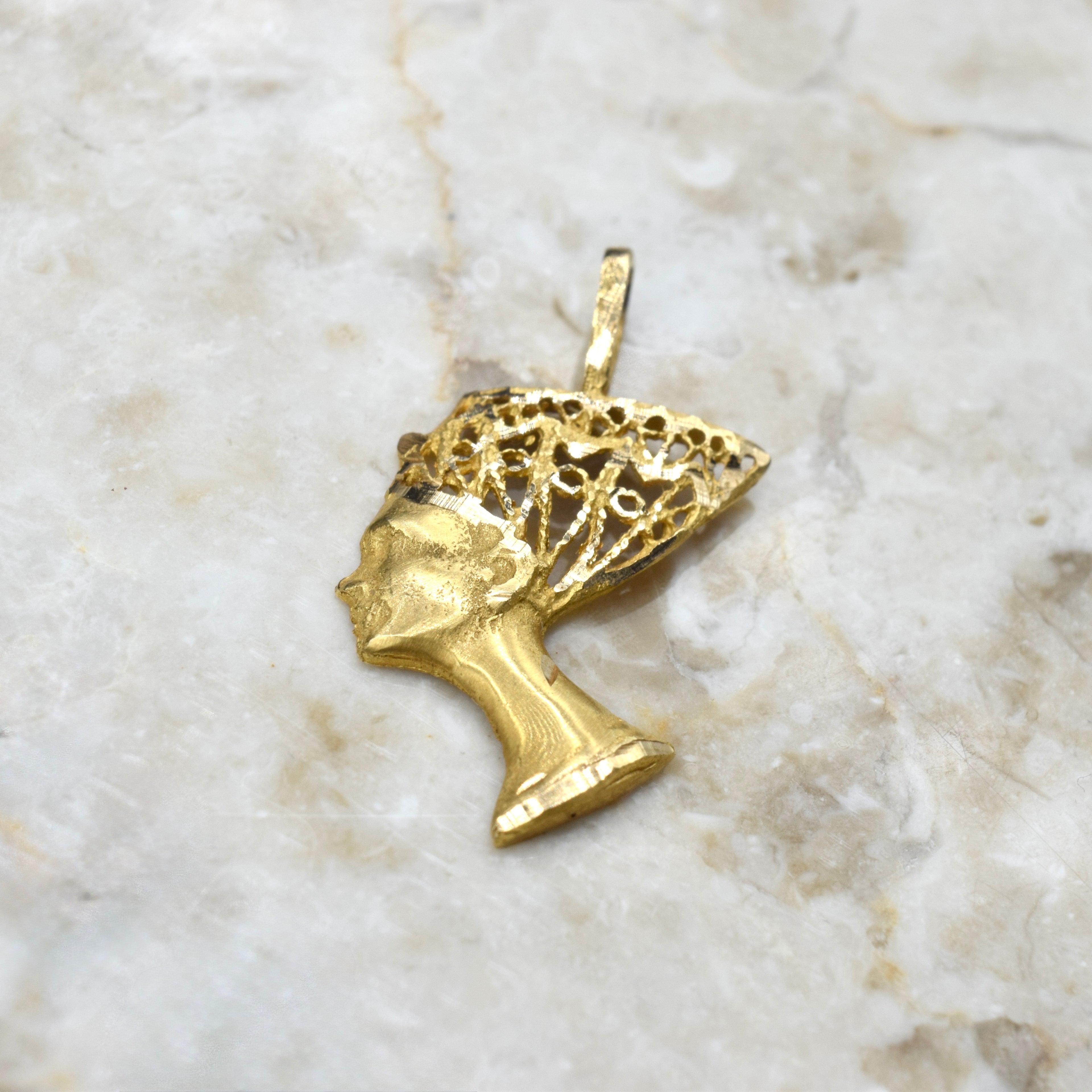 Vintage 14k Gold Bust of Nefertiti Charm