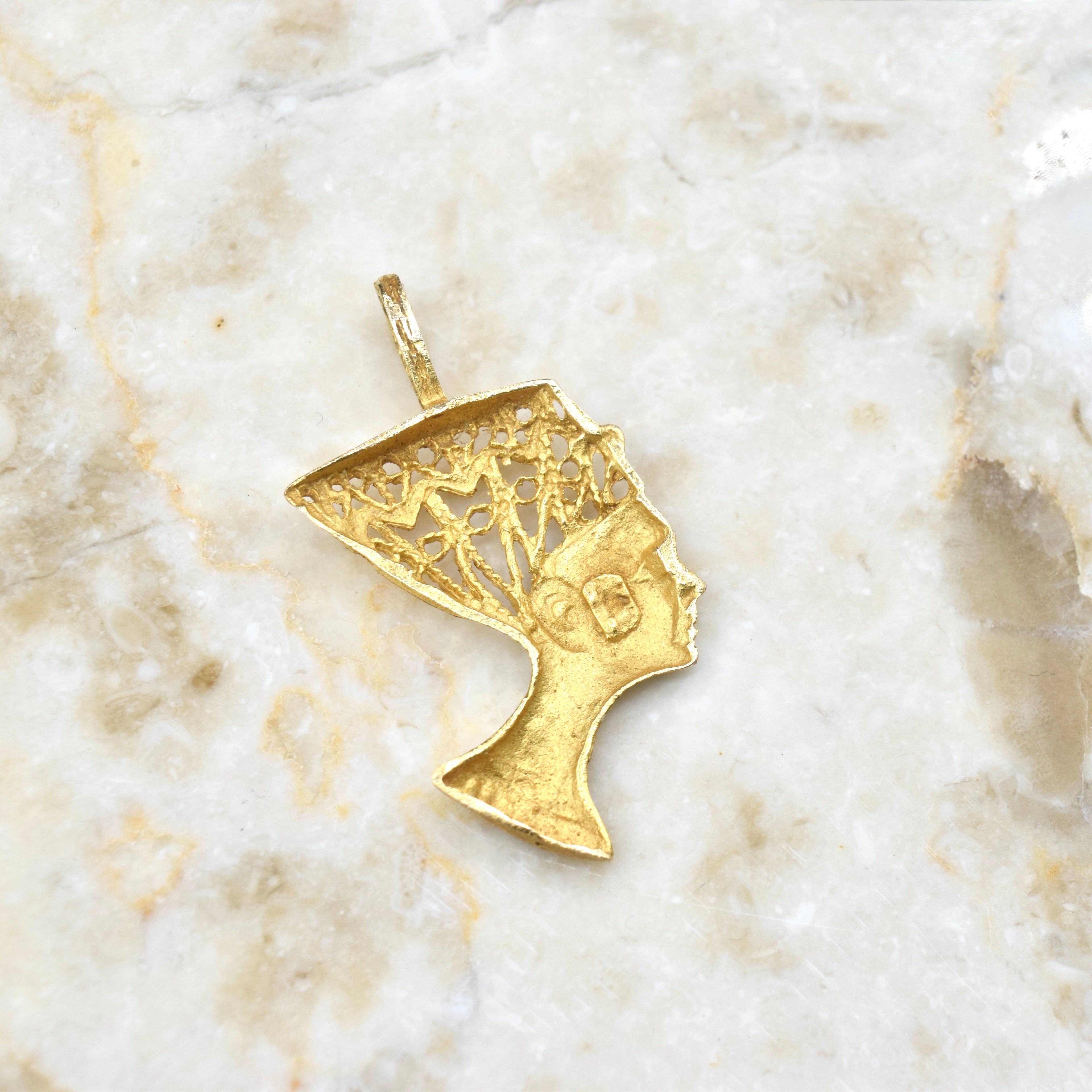 Vintage 14k Gold Bust of Nefertiti Charm