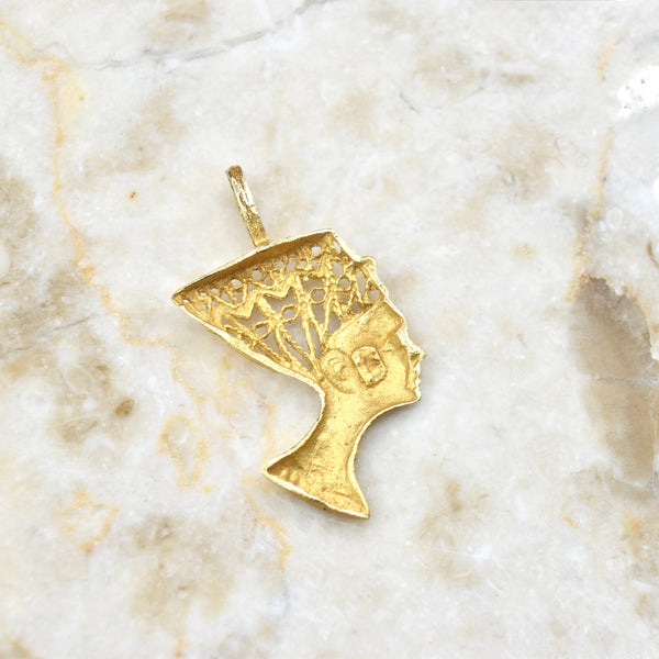 Vintage 14k Gold Bust of Nefertiti Charm