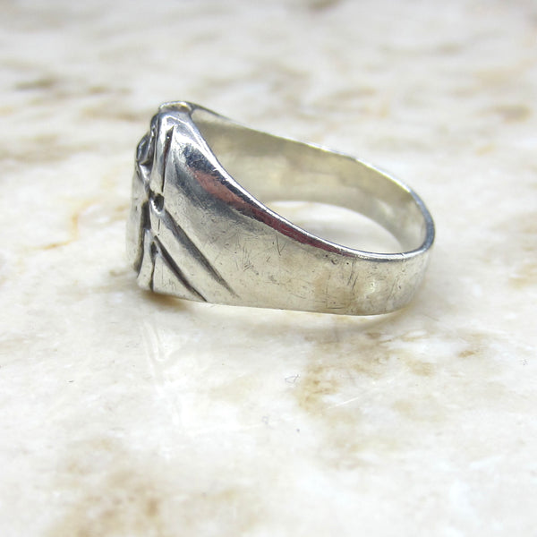 Vintage Sterling Silver Scarab Ring c.1970s