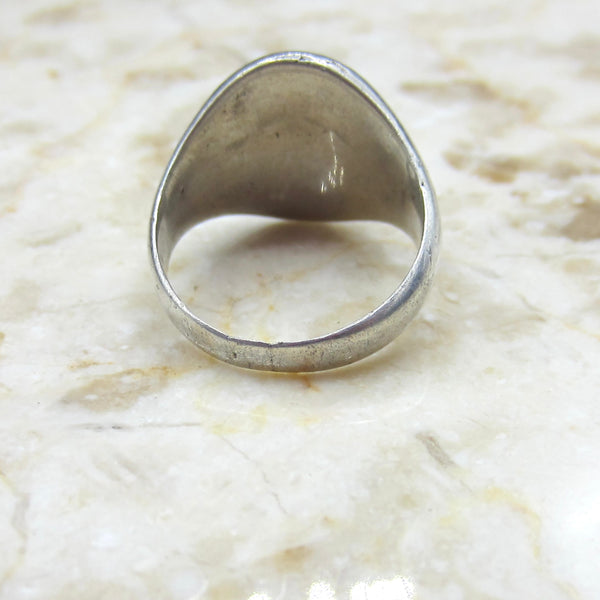 Vintage Art Deco Sterling Silver Signet Ring AB c.1930s