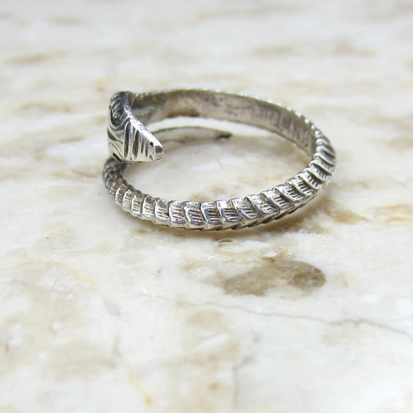 Antique Art Deco Sterling Silver Snake Wrap Ring c.1920s