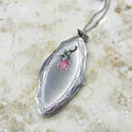 Antique Sterling Silver Enamel Rose Locket c.1910