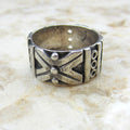 Vintage Taxco Mexican Sterling Silver Tribal Band Ring