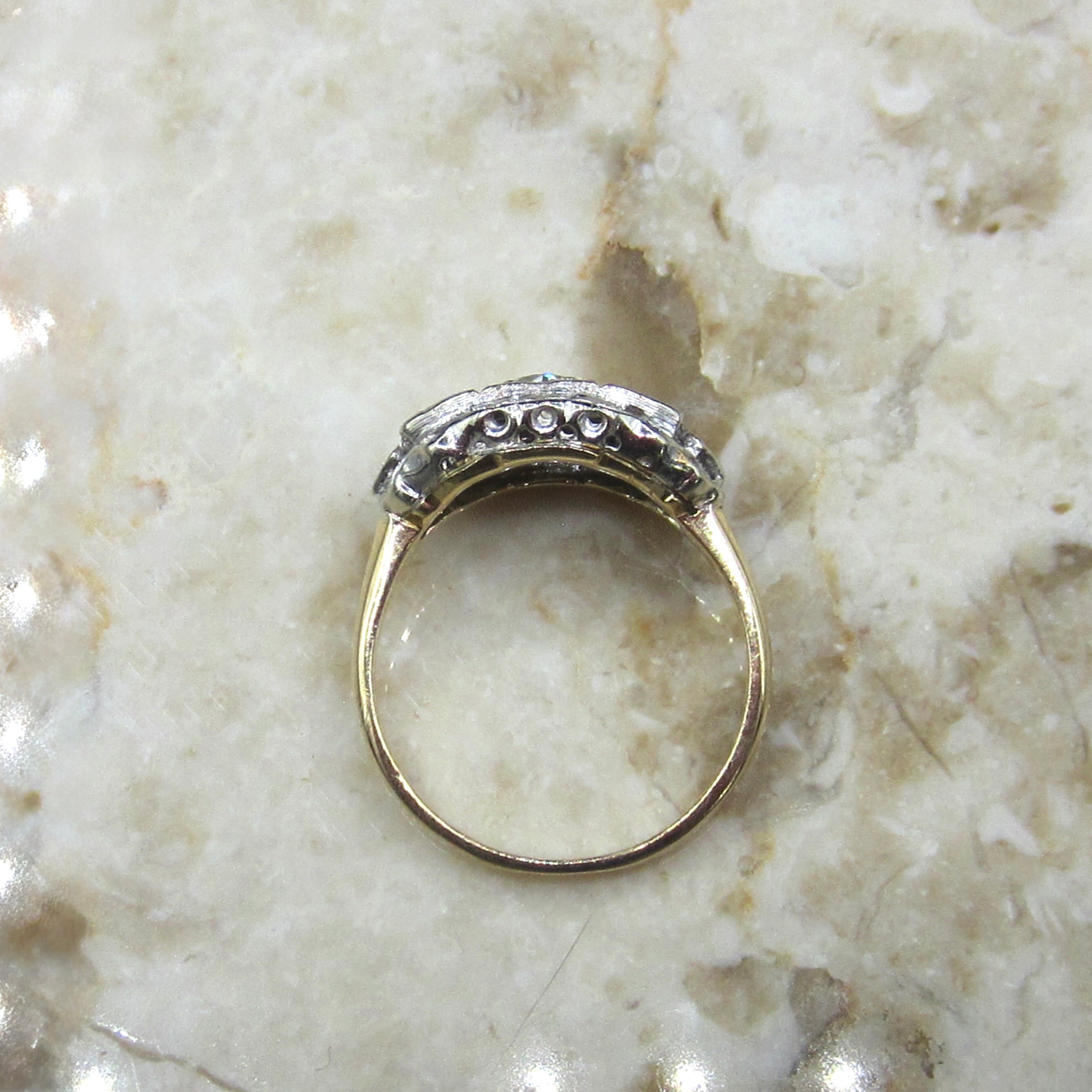 Vintage Art Deco 14k Gold Old European Cut Diamond Ring c.1930s