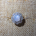 Antique Edwardian 14k Gold Star Sapphire and Old European Cut Diamond Ring c.1910
