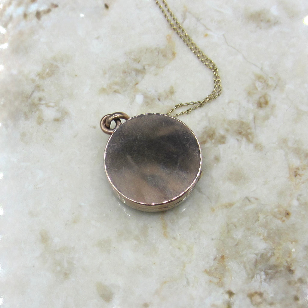 Antique Victorian Locket 10k Gold and Silver Emerald and Pearl c.1890s