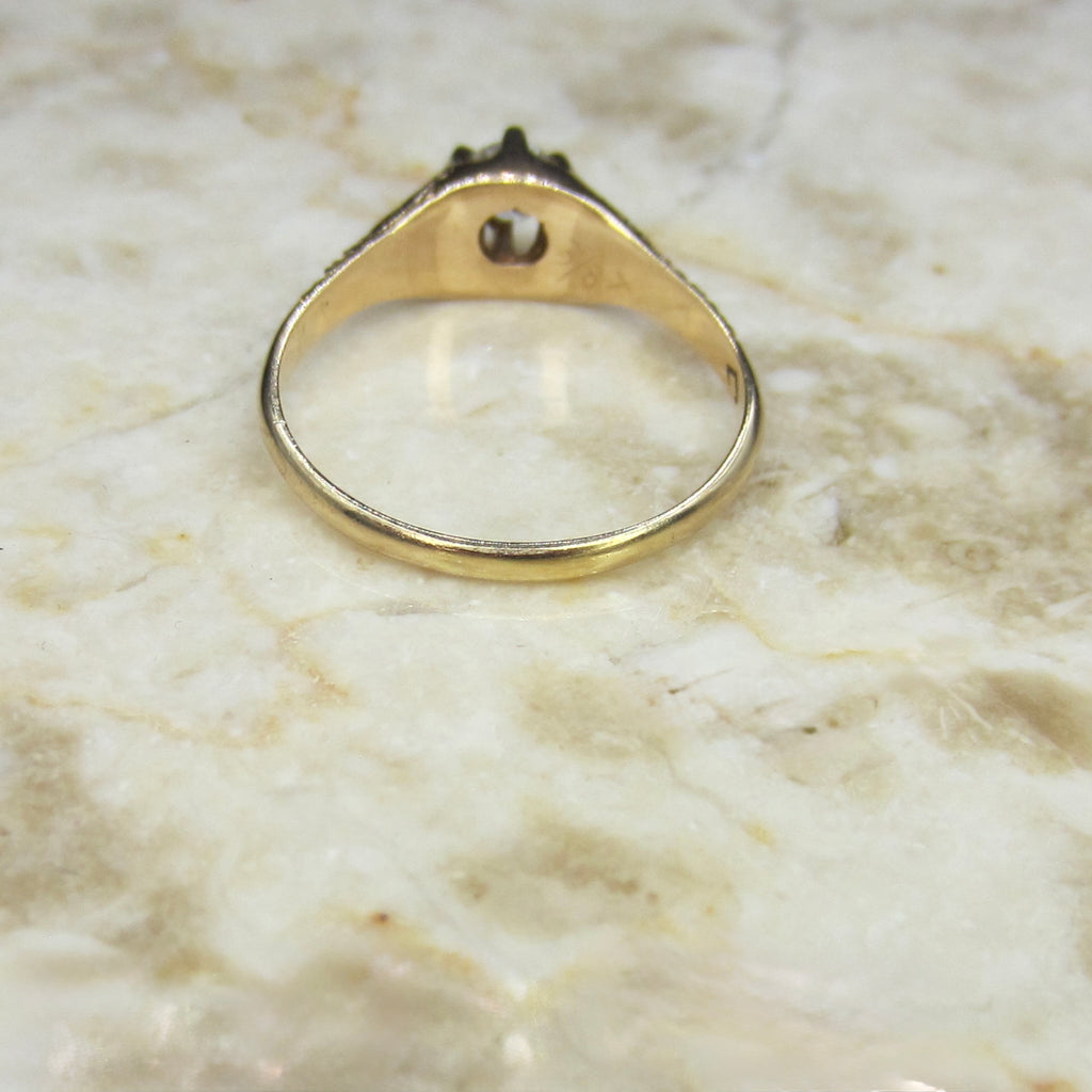 Vintage 14k Gold .30 ct Diamond Solitaire Ring c.1930s