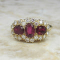 Vintage 14k Gold Ruby and Diamond Ring c.1940s