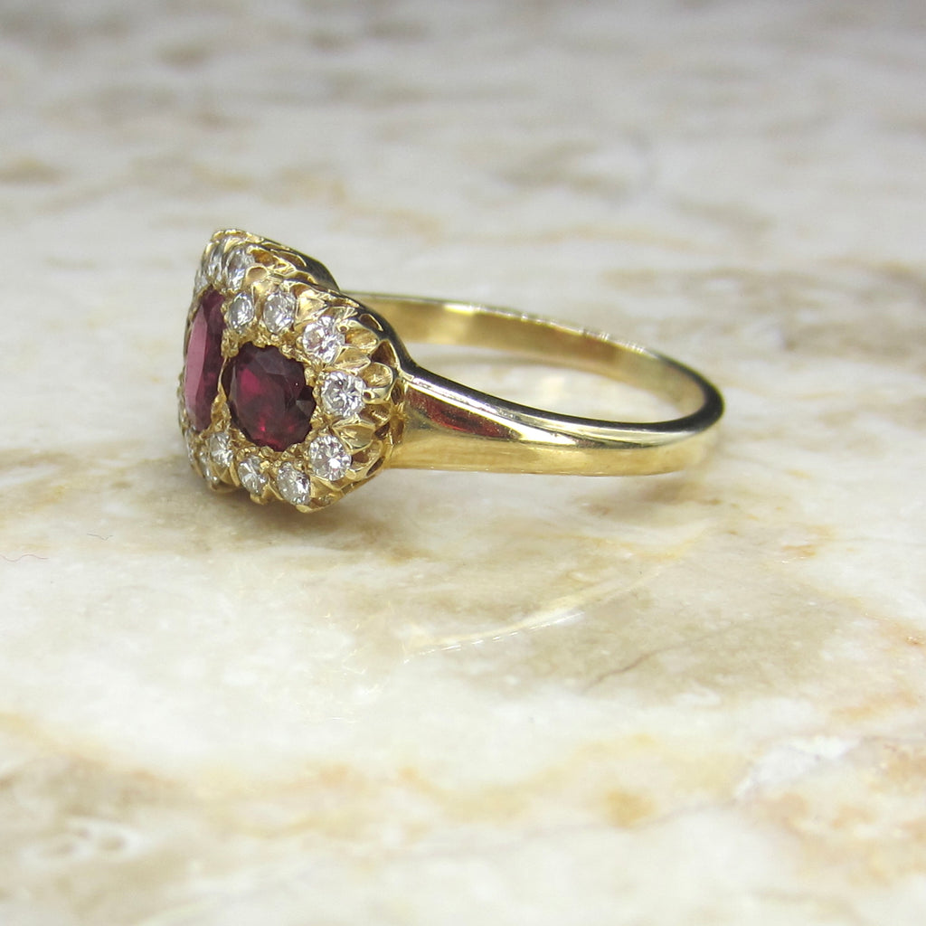 Vintage 14k Gold Ruby and Diamond Ring c.1940s