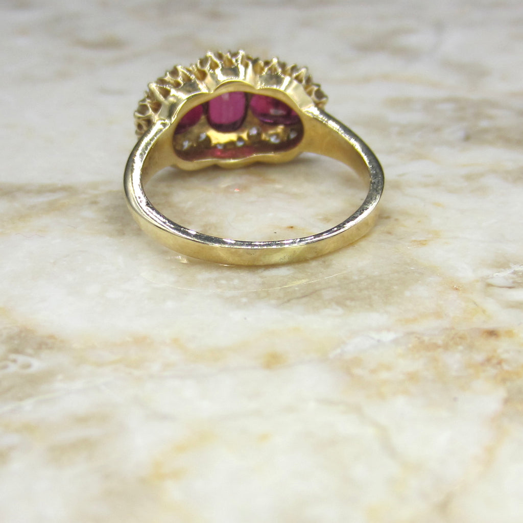 Vintage 14k Gold Ruby and Diamond Ring c.1940s