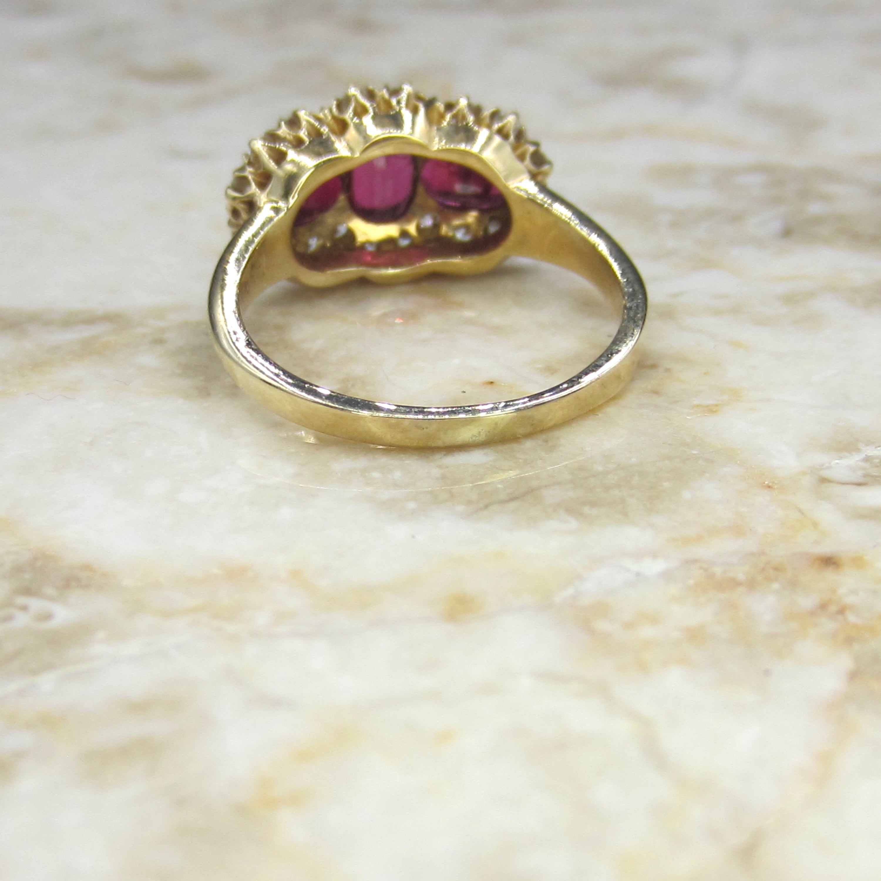 Vintage 14k Gold Ruby and Diamond Ring c.1940s