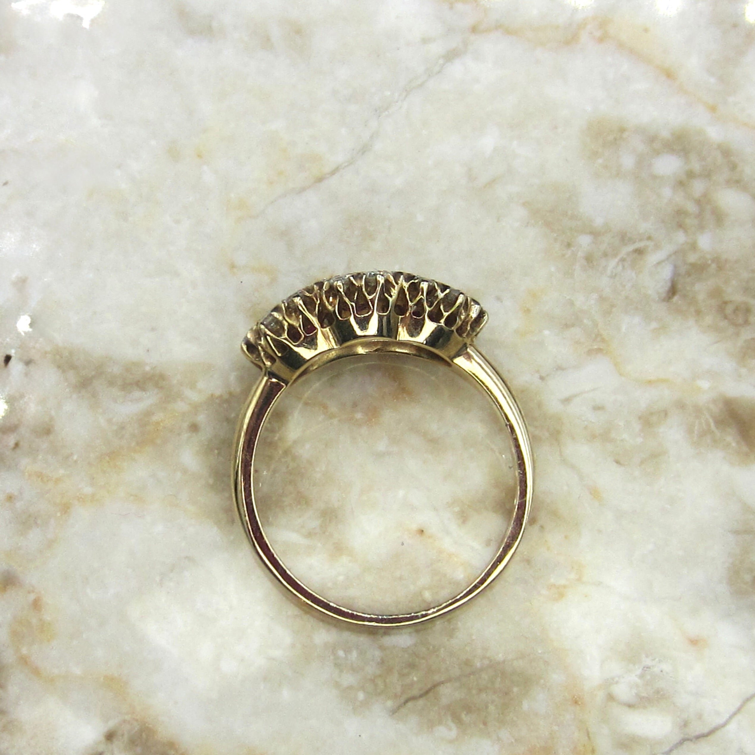 Vintage 14k Gold Ruby and Diamond Ring c.1940s