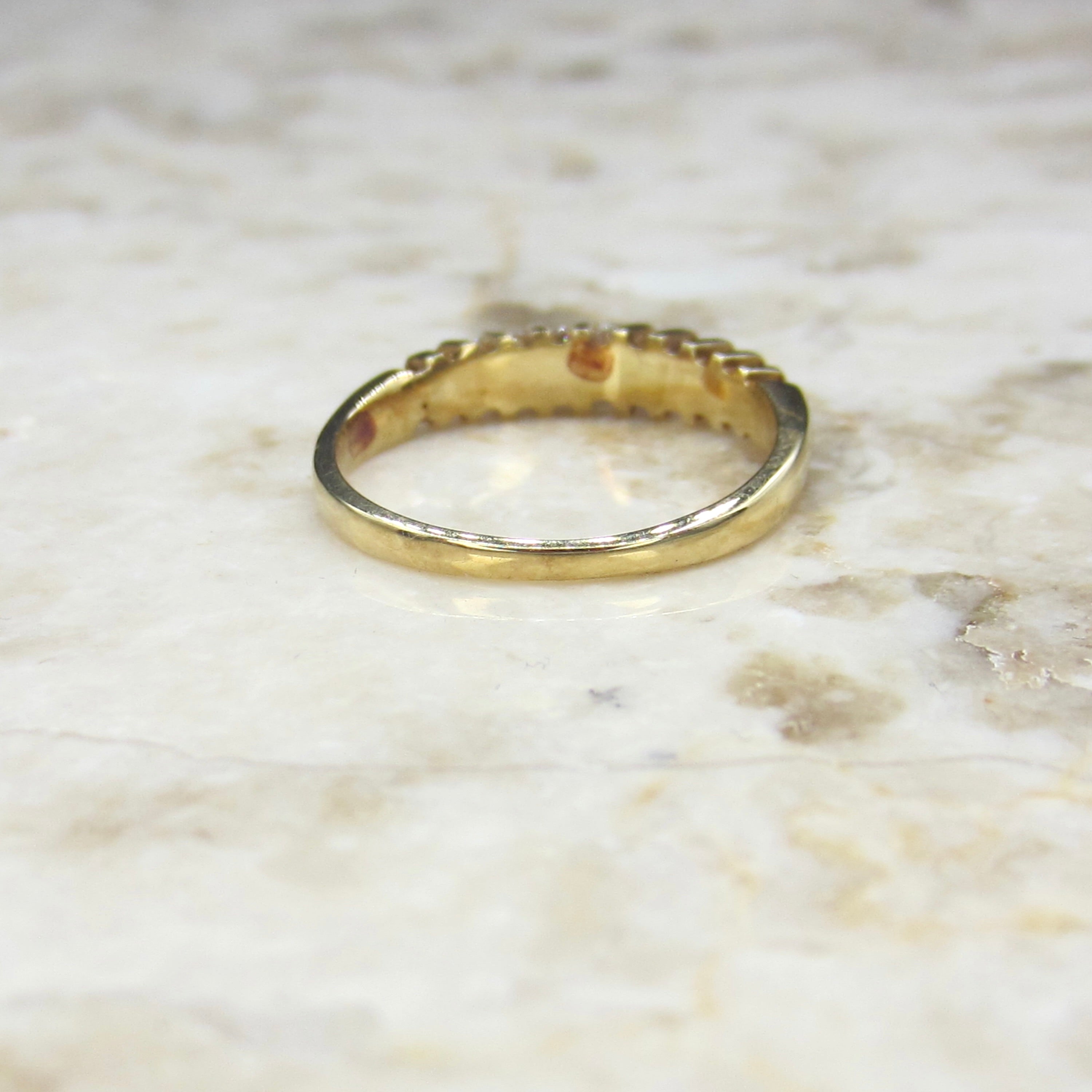 Vintage 14k Gold and Diamond Stacking Band c.1990s