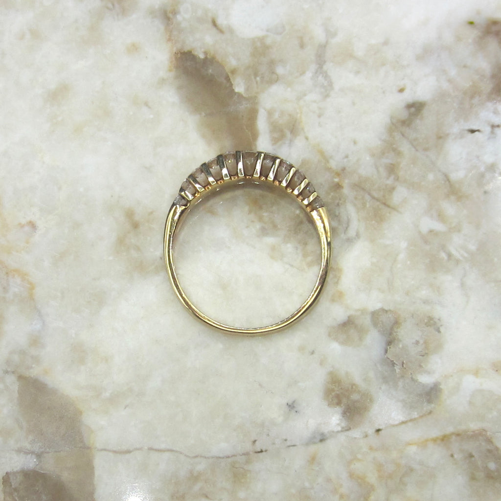 Vintage 14k Gold and Diamond Stacking Band c.1990s