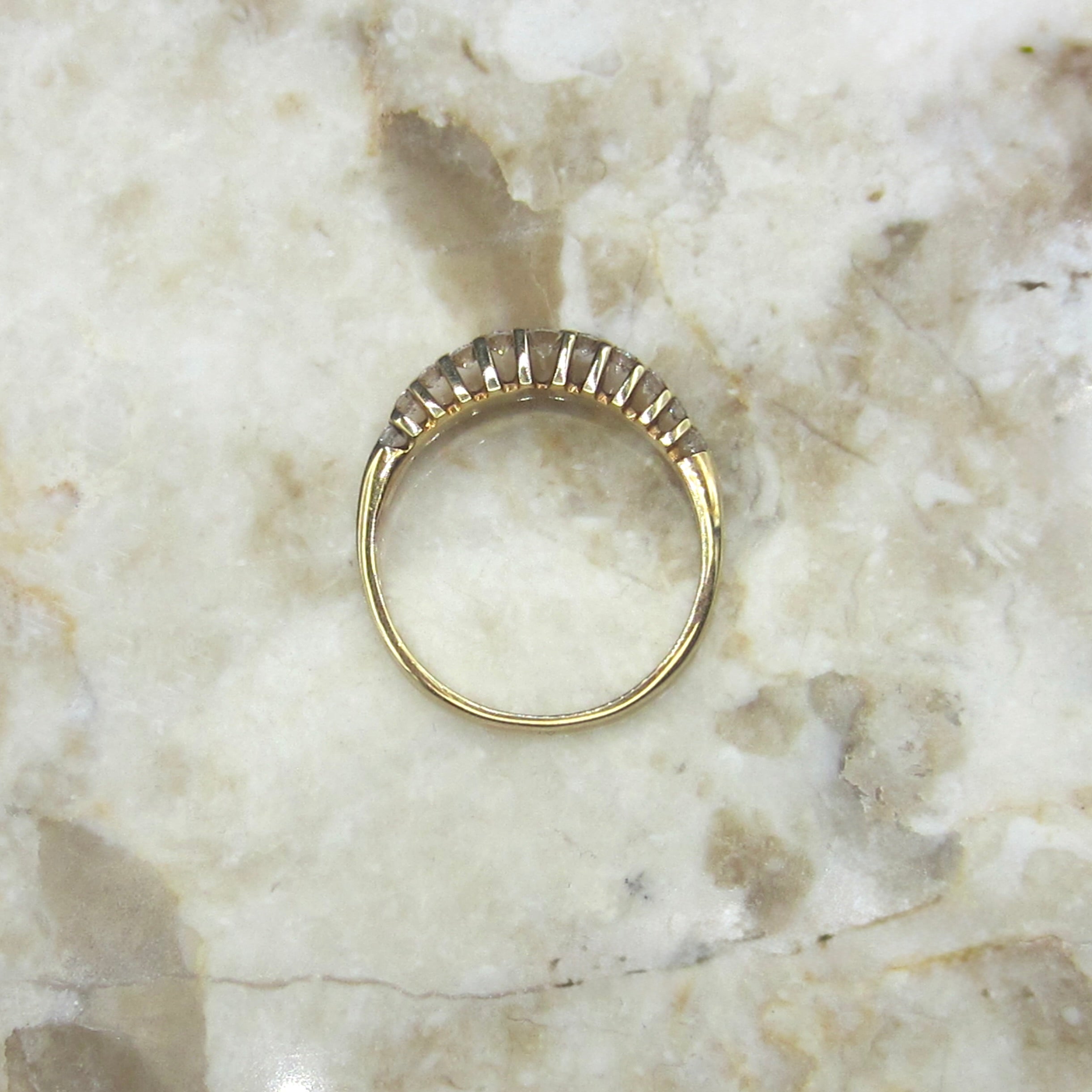 Vintage 14k Gold and Diamond Stacking Band c.1990s