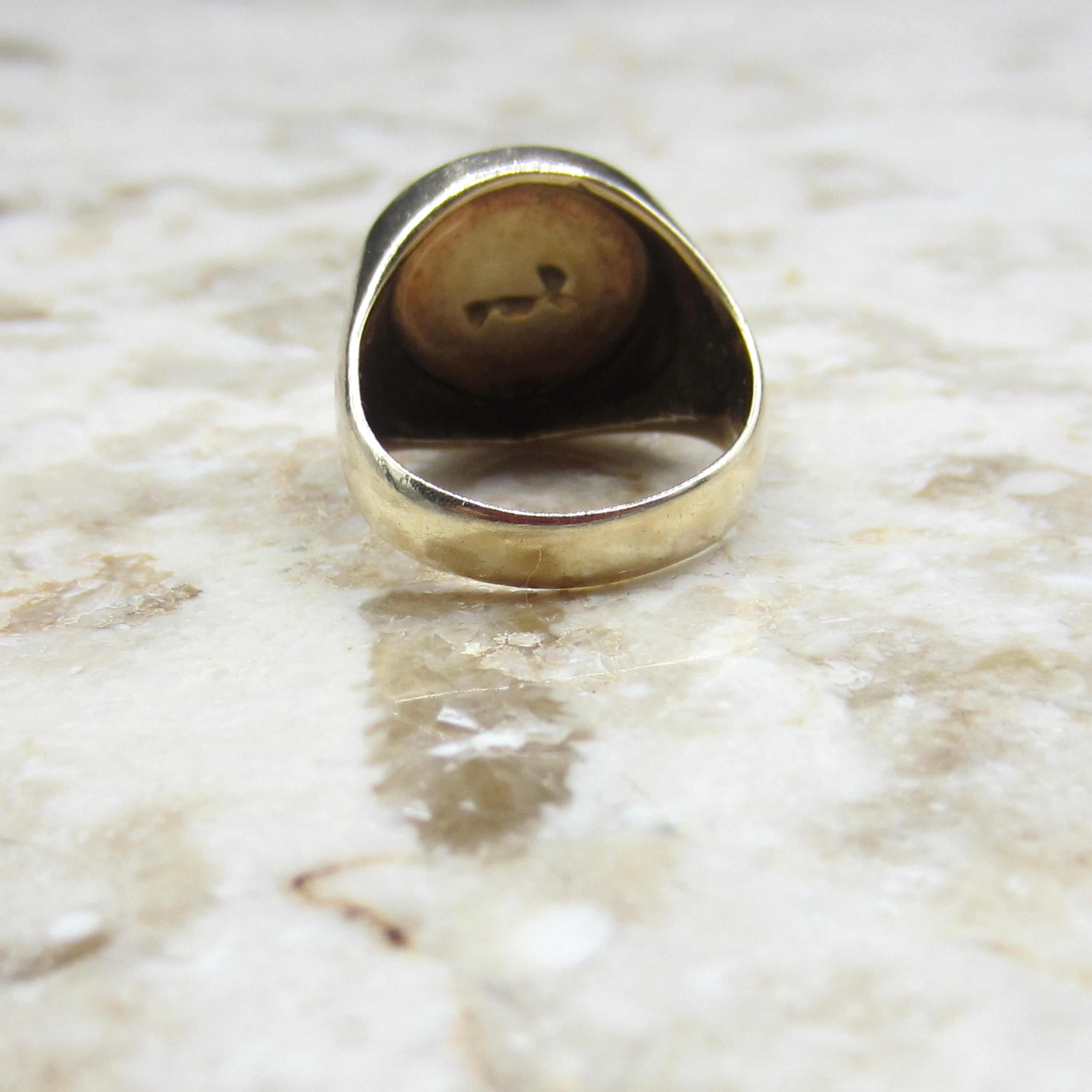 Vintage 14k Gold Sagittarius Zodiac Signet Ring Horoscope Jewelry c.1970s