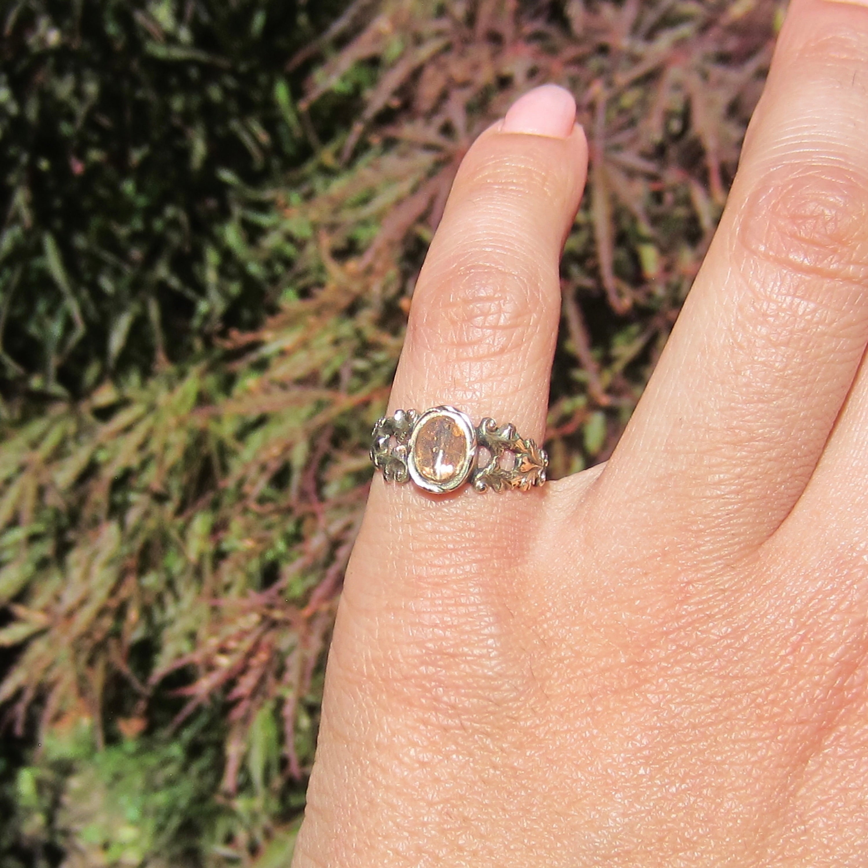 Antique Georgian 14k Gold Citrine Ring c.1830s