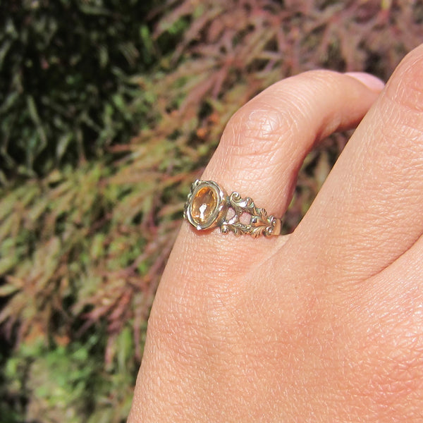 Antique Georgian 14k Gold Citrine Ring c.1830s