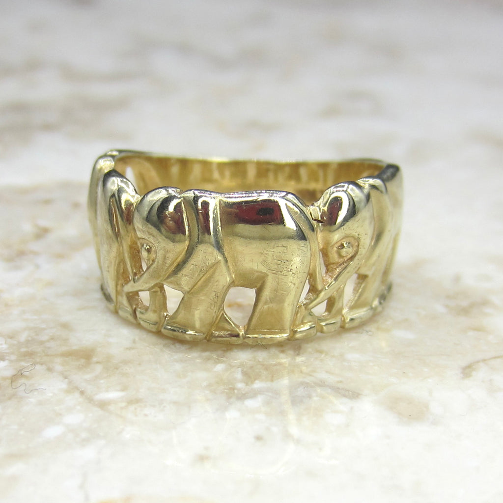 Vintage 14k Gold Elephant Band c.1990s