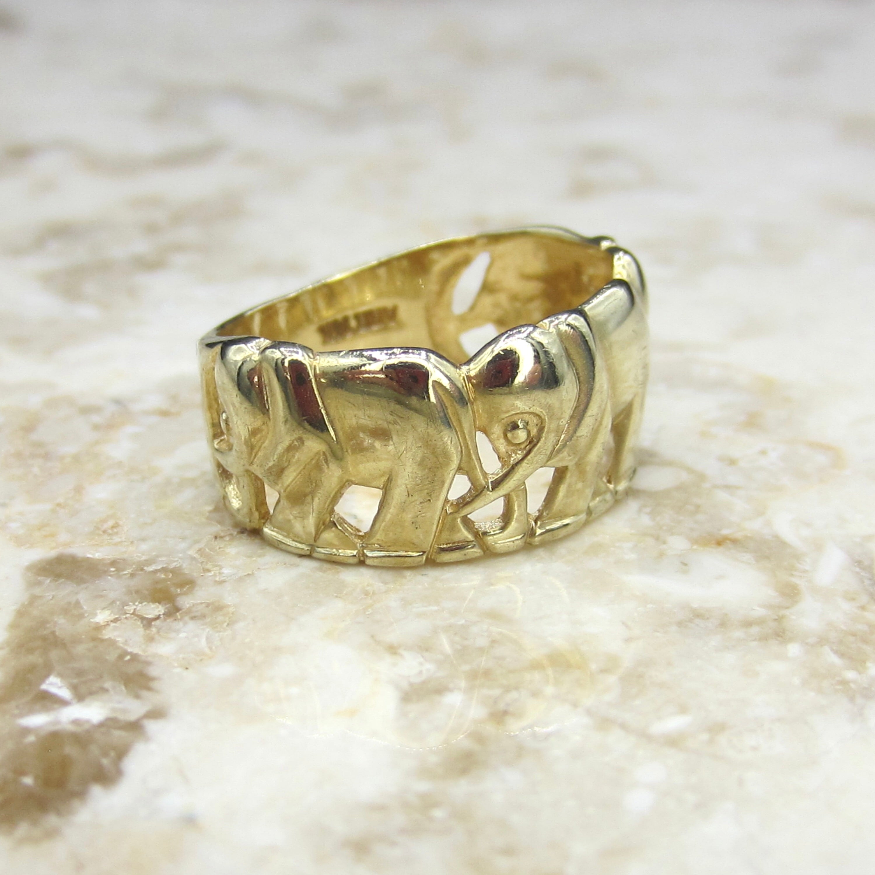 Vintage 14k Gold Elephant Band c.1990s