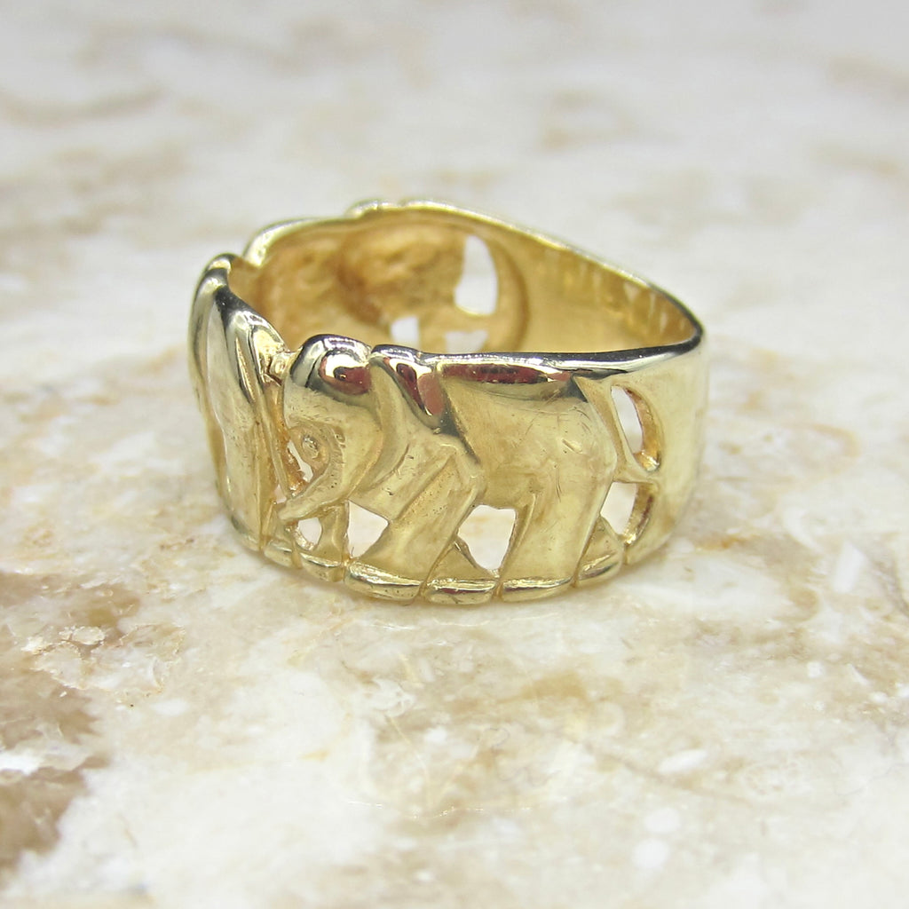 Vintage 14k Gold Elephant Band c.1990s