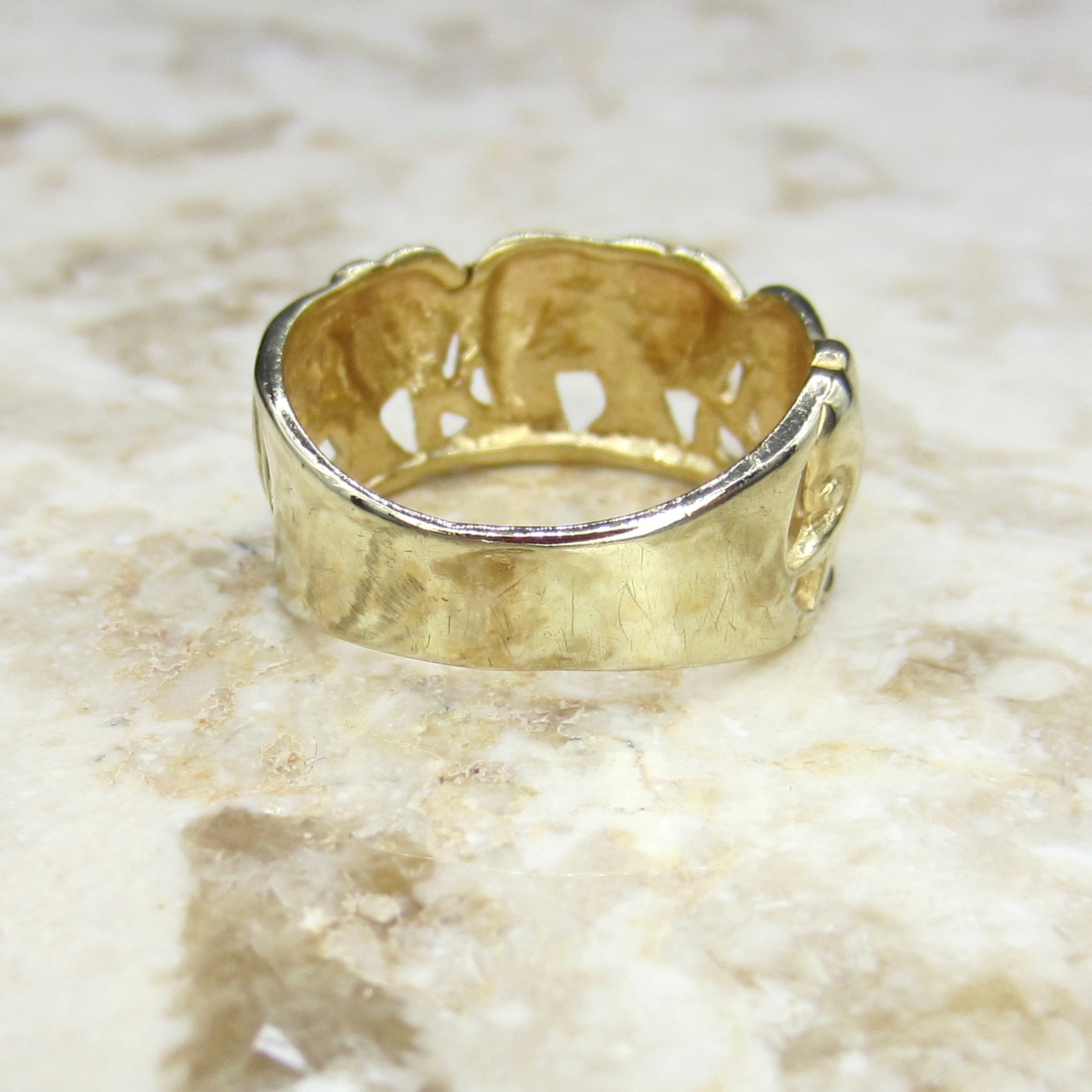 Vintage 14k Gold Elephant Band c.1990s