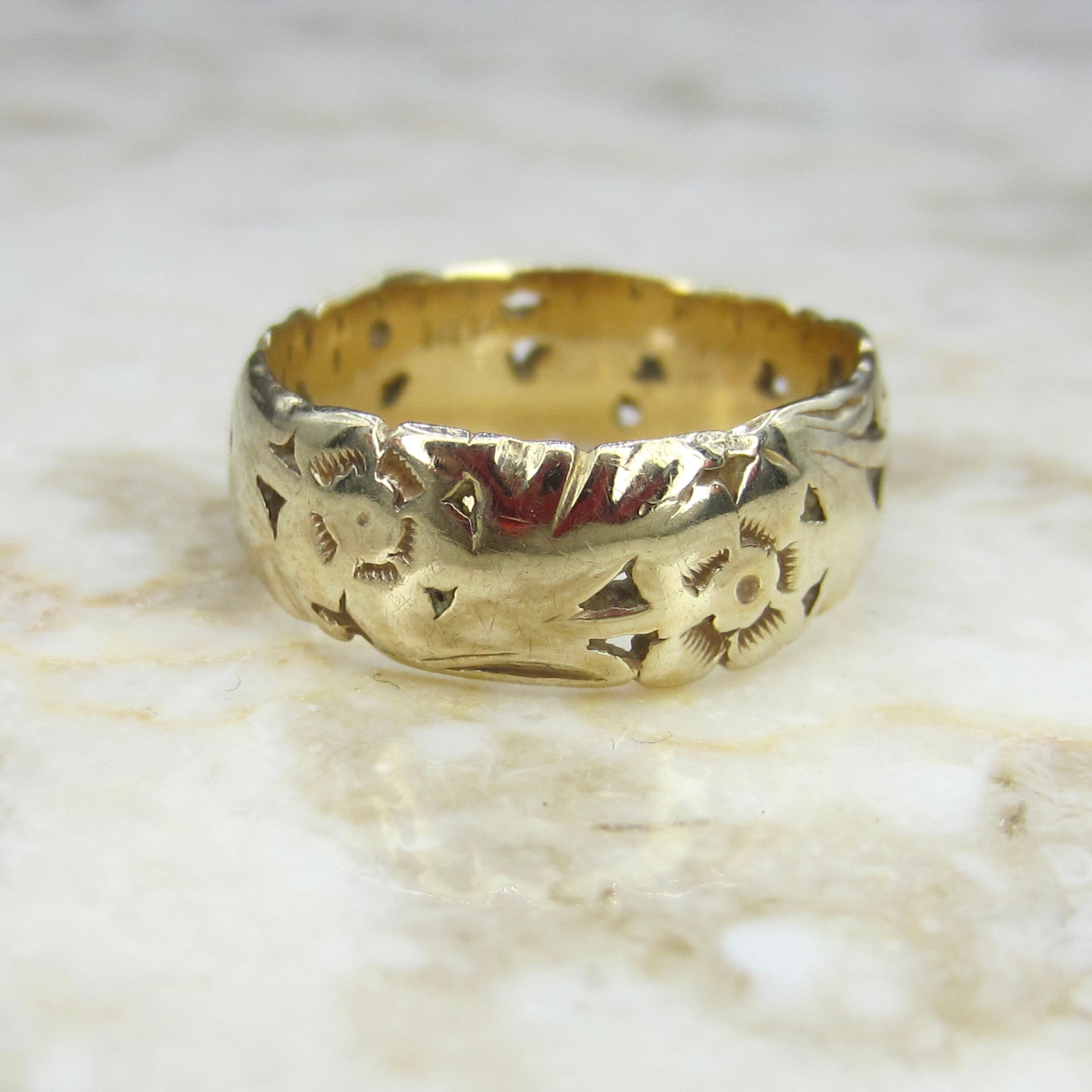 Vintage Faded Flower Band Ring c.1940s