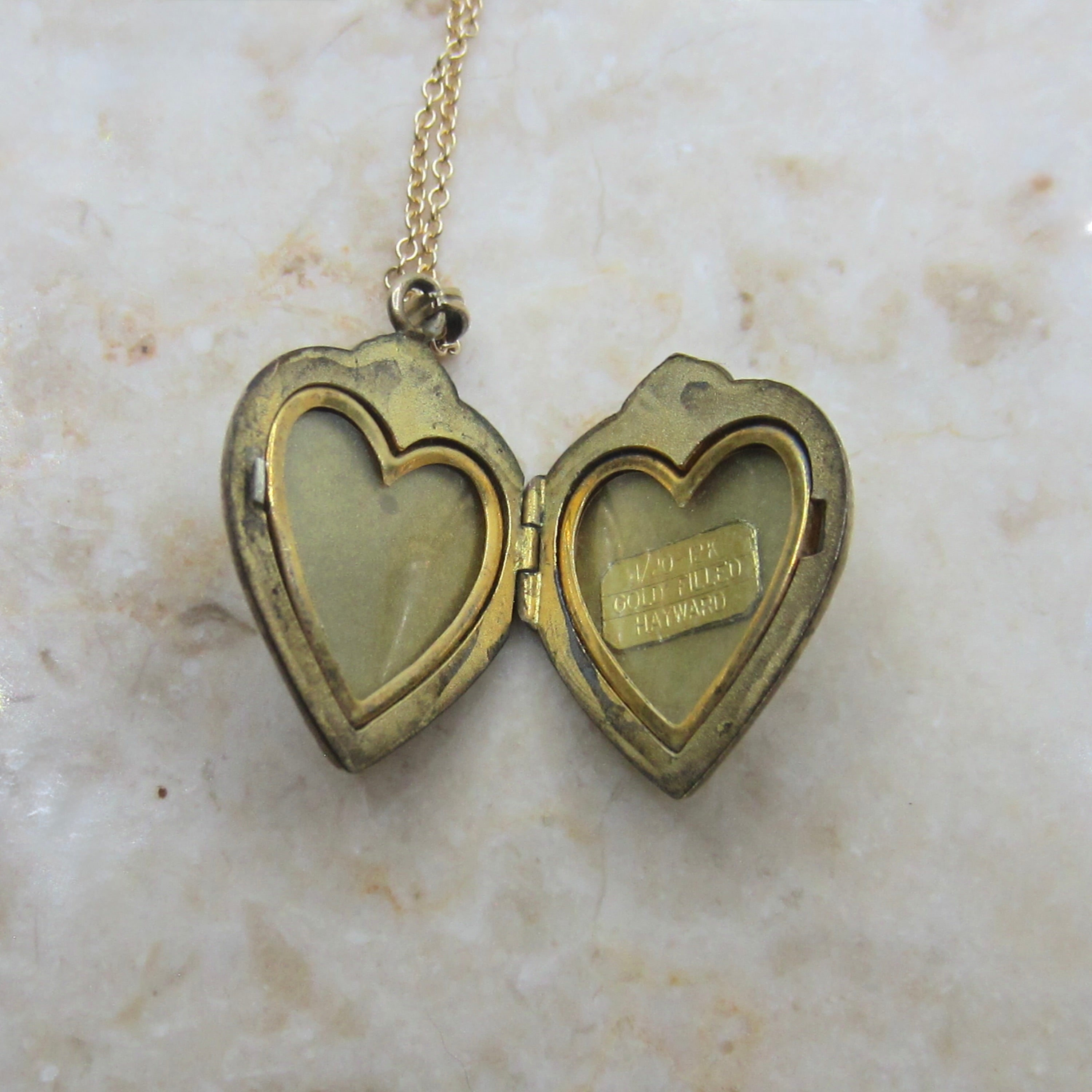 Vintage Sweetheart Locket With GE Monogram Hayward c.1940s