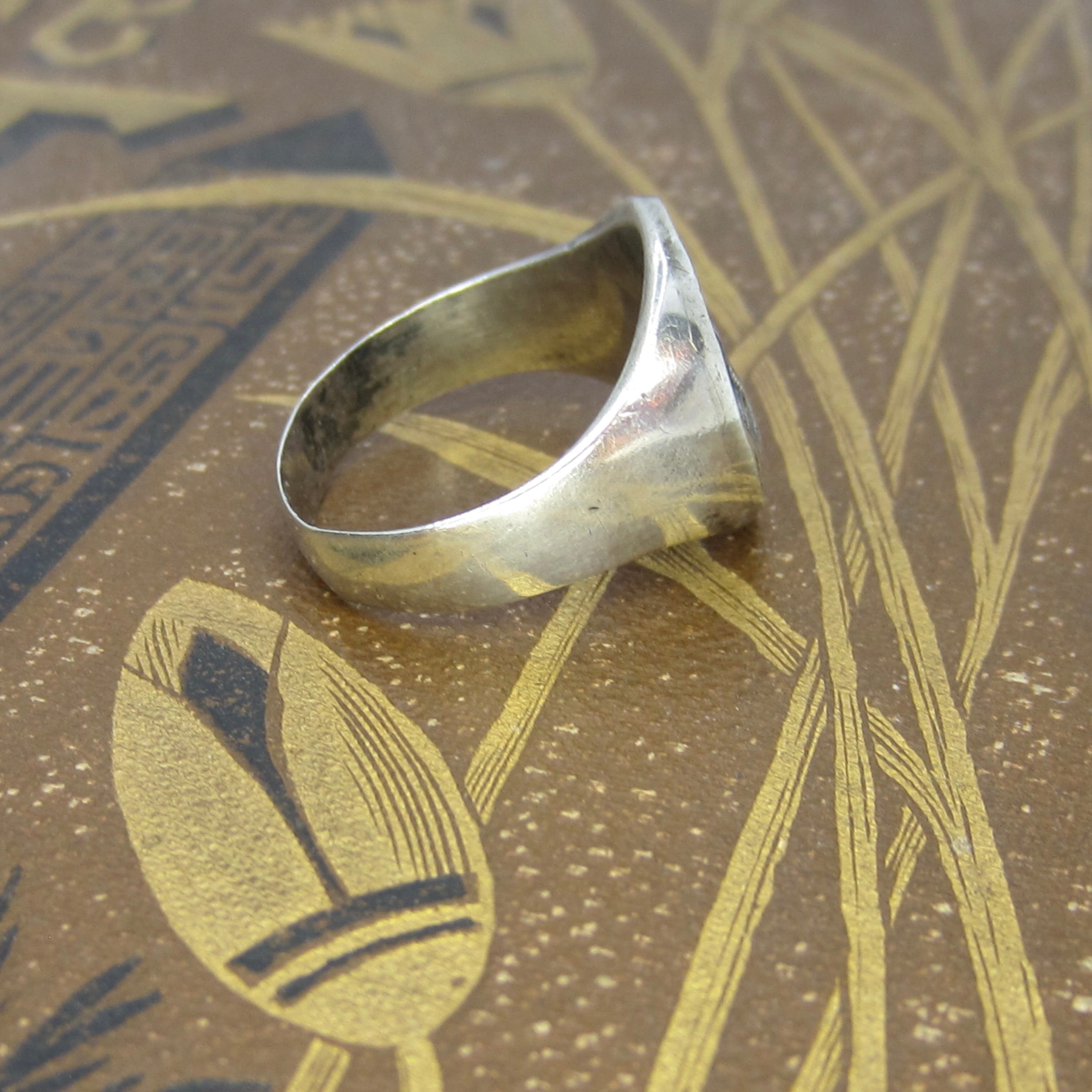 Vintage Mexican Sterling Silver Capricorn Signet Ring c.1970s