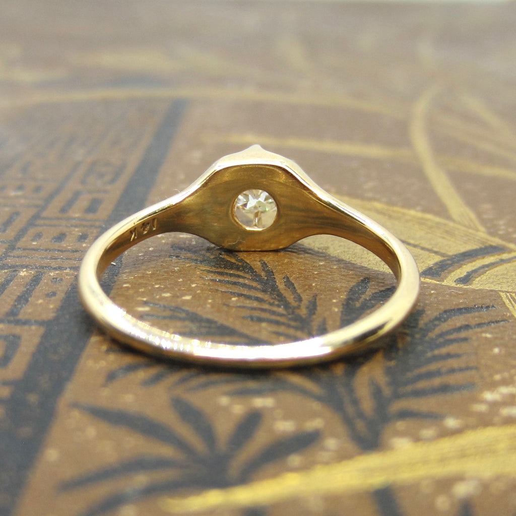 Antique 14k Gold .40 ct Old European Cut Diamond Ring c.1900