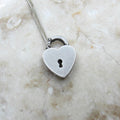 Antique Sterling Silver Heart Padlock Necklace c.1900