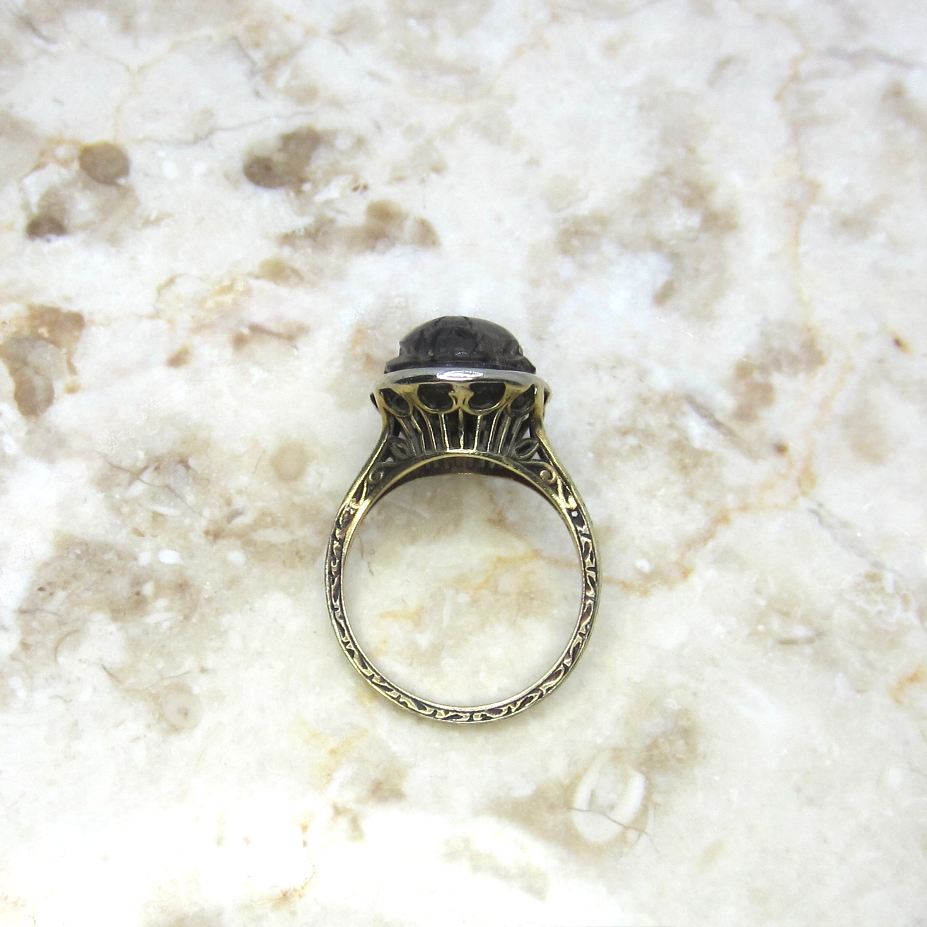 Antique Art Deco Egyptian Revival Scarab Ring c.1920s