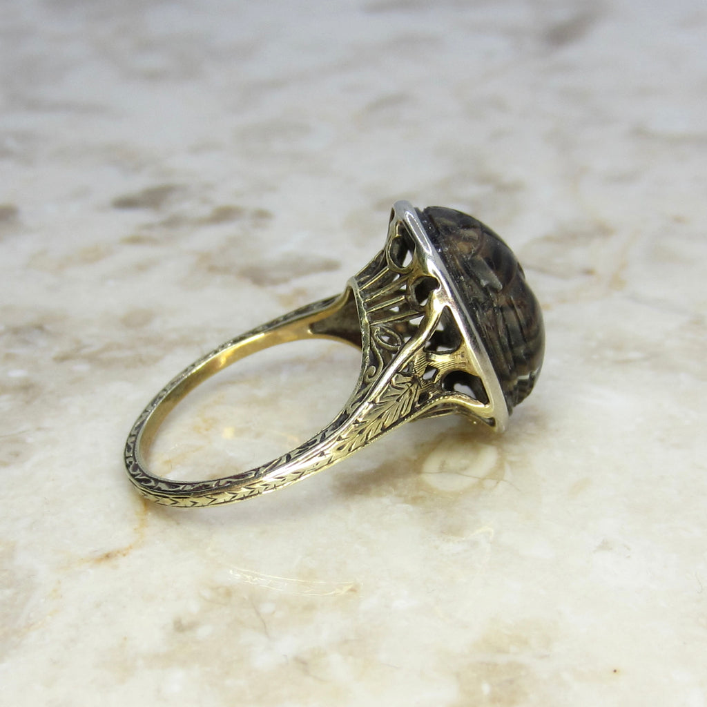 Antique Art Deco Egyptian Revival Scarab Ring c.1920s
