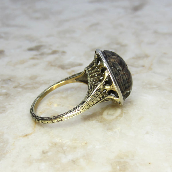 Antique Art Deco Egyptian Revival Scarab Ring c.1920s